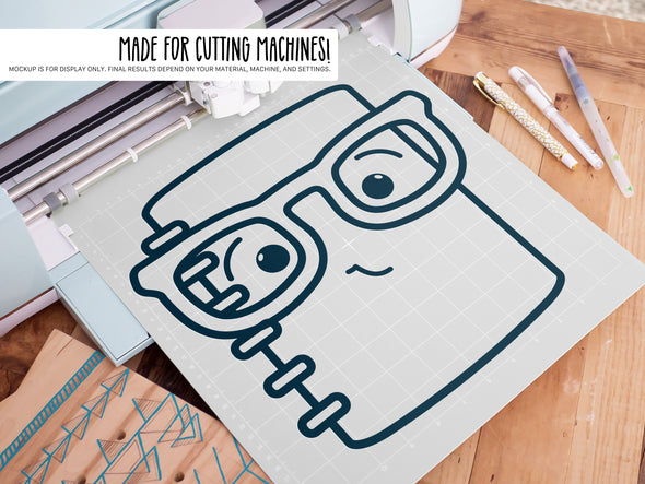 Notebook Wearing Glasses SVG | Cute Teacher & School Craft Design