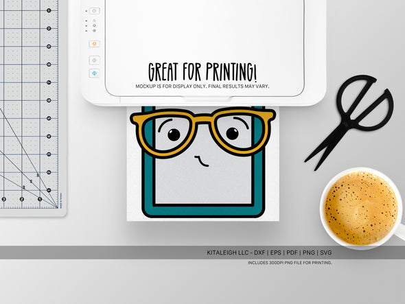 Clipboard Wearing Glasses SVG | Cute Teacher & Classroom Craft Design