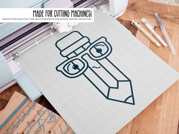 Pencil Wearing Glasses SVG | Cute Back-to-School & Teacher Design