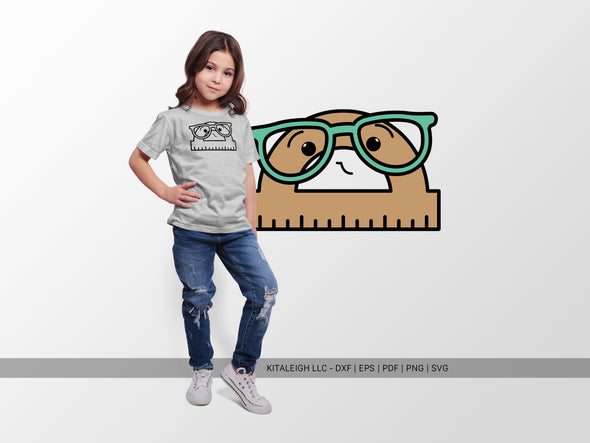 Protractor Wearing Glasses SVG | Cute Back-to-School & Teacher Design
