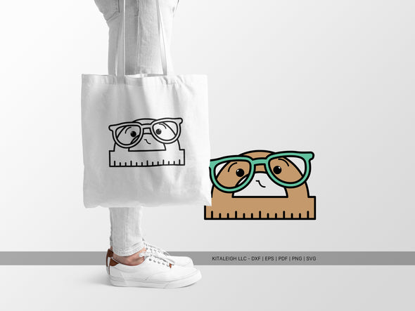 Protractor Wearing Glasses SVG | Cute Back-to-School & Teacher Design