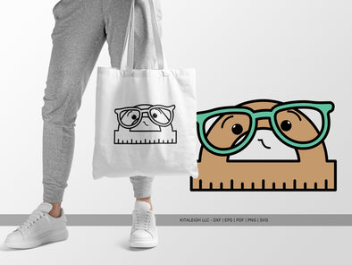 Protractor Wearing Glasses SVG | Cute Back-to-School & Teacher Design