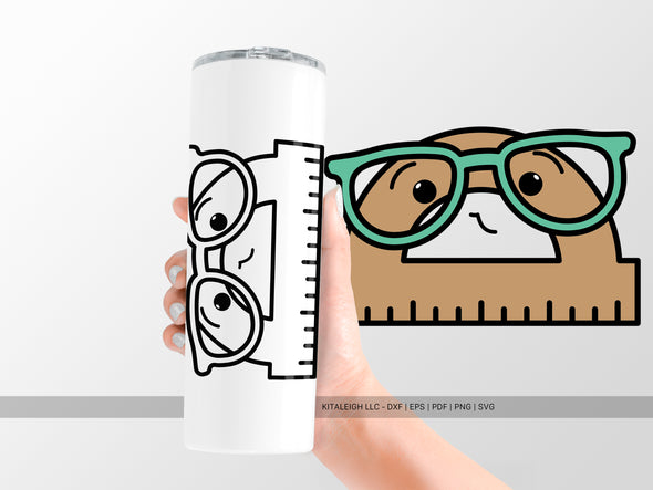 Protractor Wearing Glasses SVG | Cute Back-to-School & Teacher Design