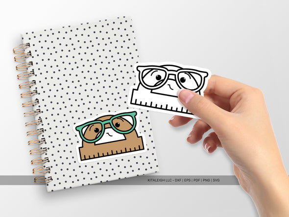Protractor Wearing Glasses SVG | Cute Back-to-School & Teacher Design