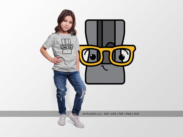 Pencil Sharpener Wearing Glasses SVG | Cute Teacher & School Craft Design