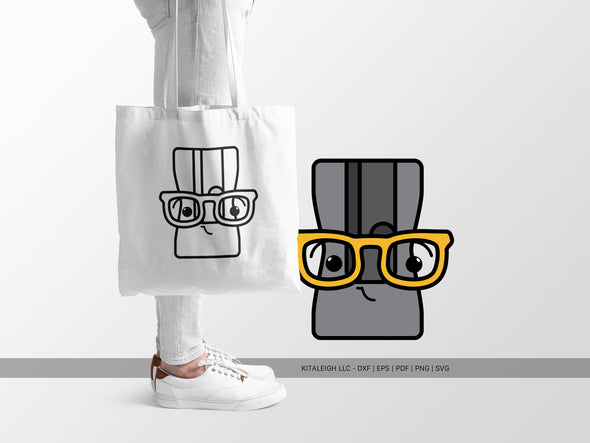 Pencil Sharpener Wearing Glasses SVG | Cute Teacher & School Craft Design