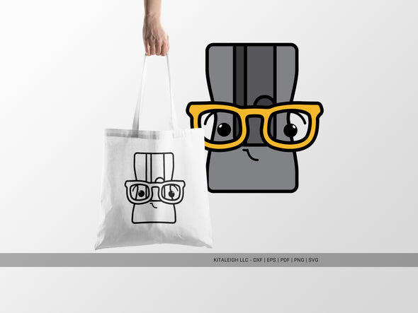 Pencil Sharpener Wearing Glasses SVG | Cute Teacher & School Craft Design