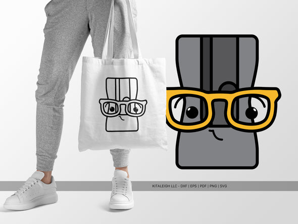 Pencil Sharpener Wearing Glasses SVG | Cute Teacher & School Craft Design