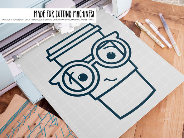Coffee Cup Wearing Glasses SVG | Cute Teacher & Classroom Craft Design