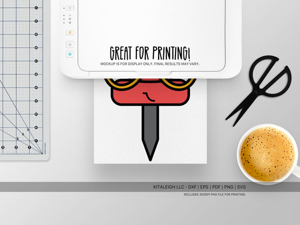 Push Pin Wearing Glasses SVG | Cute Teacher & School Craft Design