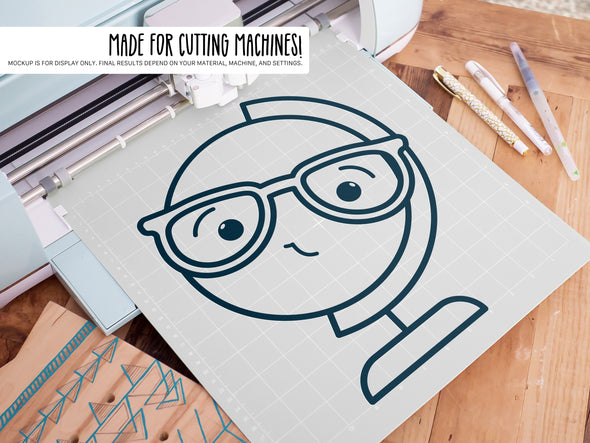 Globe Wearing Glasses SVG | Cute Teacher & Classroom Design