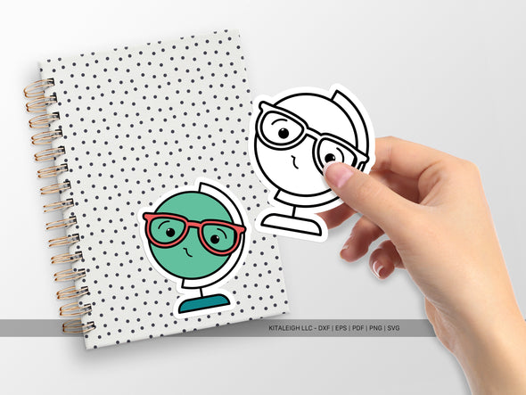 Globe Wearing Glasses SVG | Cute Teacher & Classroom Design