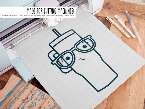 Tumbler Wearing Glasses SVG | Cute Teacher & Classroom Craft Design