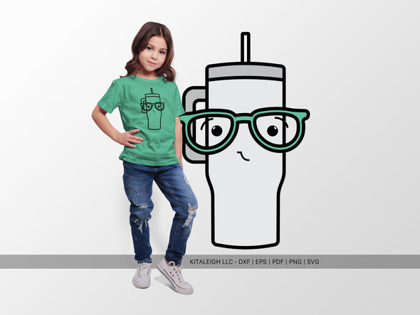 Tumbler Wearing Glasses SVG | Cute Teacher & Classroom Craft Design