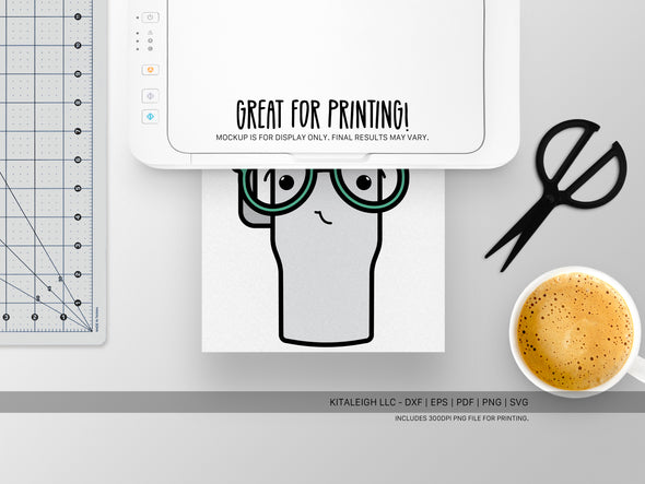 Tumbler Wearing Glasses SVG | Cute Teacher & Classroom Craft Design