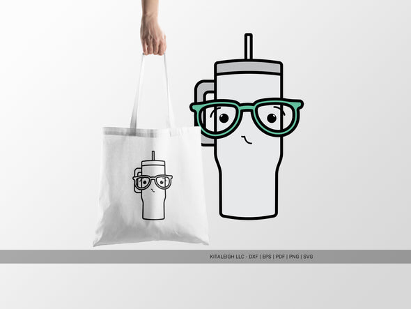 Tumbler Wearing Glasses SVG | Cute Teacher & Classroom Craft Design