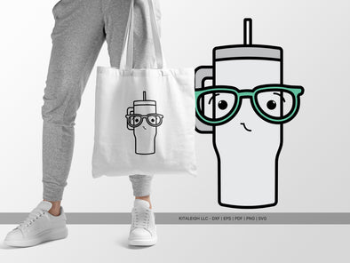 Tumbler Wearing Glasses SVG | Cute Teacher & Classroom Craft Design