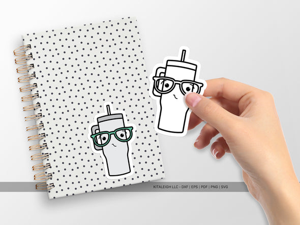 Tumbler Wearing Glasses SVG | Cute Teacher & Classroom Craft Design