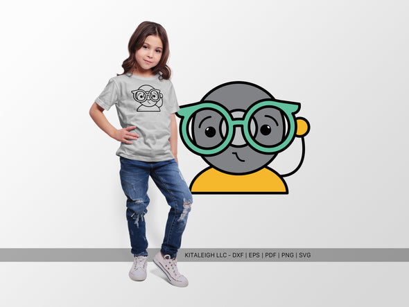 School Bell Wearing Glasses SVG | Cute Teacher & Classroom Craft Design
