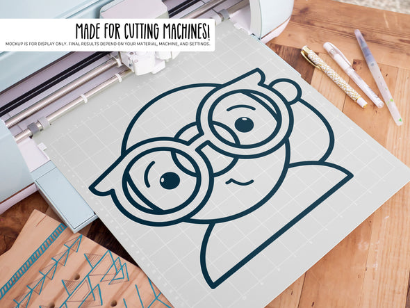 School Bell Wearing Glasses SVG | Cute Teacher & Classroom Craft Design