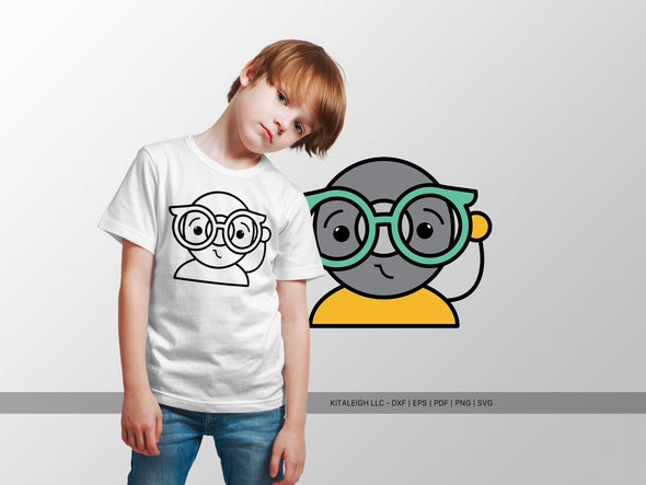 School Bell Wearing Glasses SVG | Cute Teacher & Classroom Craft Design