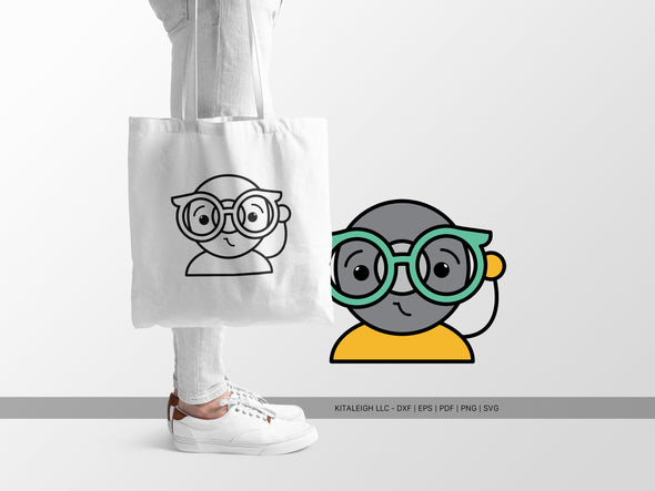 School Bell Wearing Glasses SVG | Cute Teacher & Classroom Craft Design