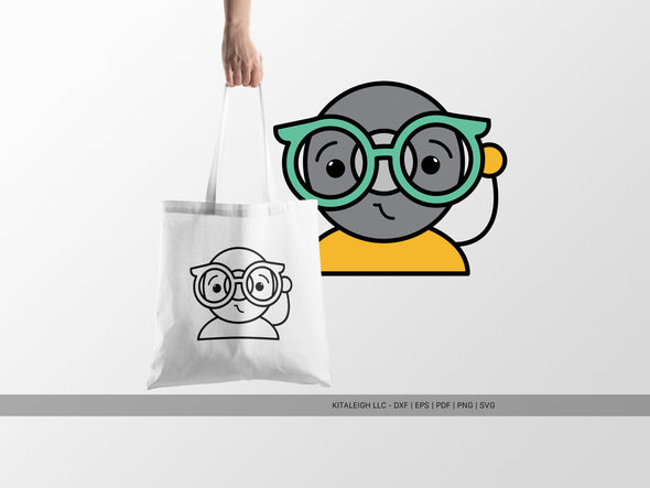 School Bell Wearing Glasses SVG | Cute Teacher & Classroom Craft Design