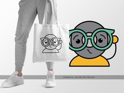 School Bell Wearing Glasses SVG | Cute Teacher & Classroom Craft Design