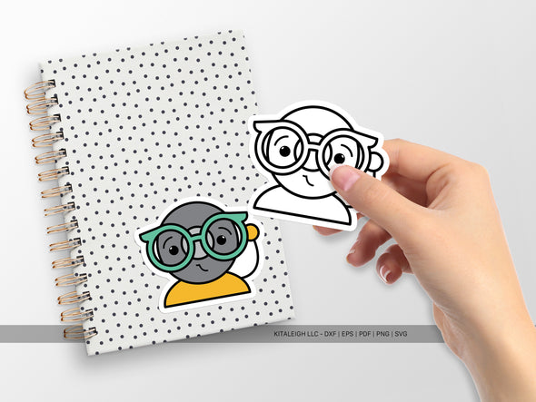 School Bell Wearing Glasses SVG | Cute Teacher & Classroom Craft Design