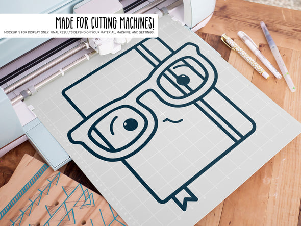 Notebook Wearing Glasses SVG | Cute Back-to-School & Teacher Design