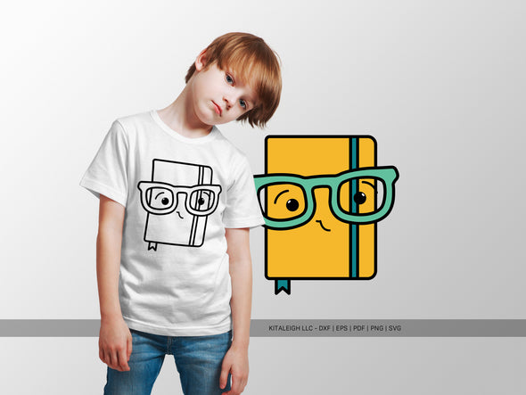 Notebook Wearing Glasses SVG | Cute Back-to-School & Teacher Design
