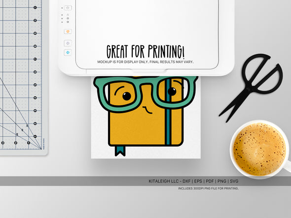 Notebook Wearing Glasses SVG | Cute Back-to-School & Teacher Design
