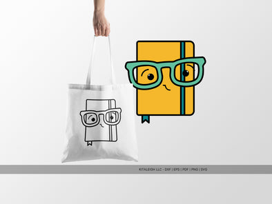 Notebook Wearing Glasses SVG | Cute Back-to-School & Teacher Design