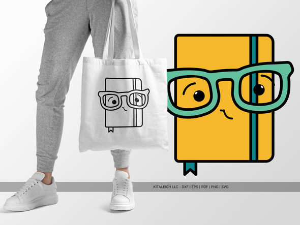 Notebook Wearing Glasses SVG | Cute Back-to-School & Teacher Design
