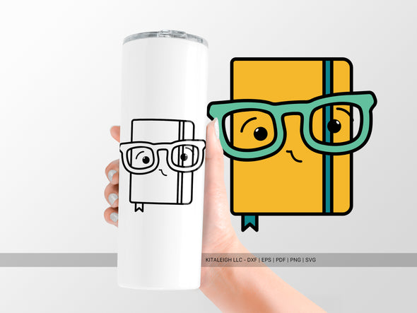 Notebook Wearing Glasses SVG | Cute Back-to-School & Teacher Design