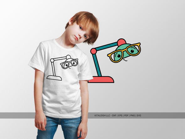Lamp Wearing Glasses SVG | Cute Teacher & Classroom Craft Design