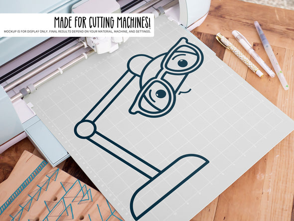 Lamp Wearing Glasses SVG | Cute Teacher & Classroom Craft Design