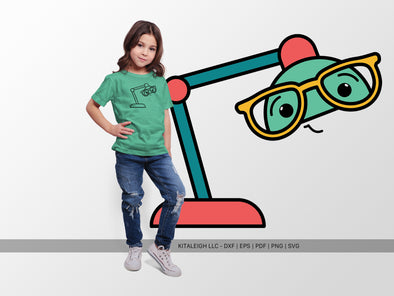 Lamp Wearing Glasses SVG | Cute Teacher & Classroom Craft Design