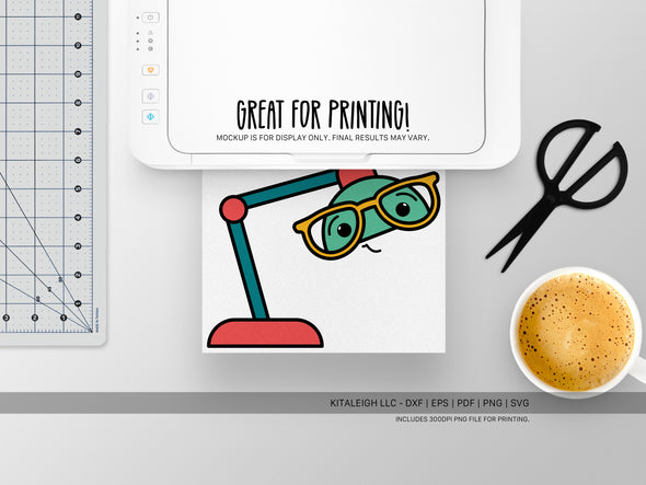 Lamp Wearing Glasses SVG | Cute Teacher & Classroom Craft Design