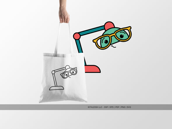 Lamp Wearing Glasses SVG | Cute Teacher & Classroom Craft Design