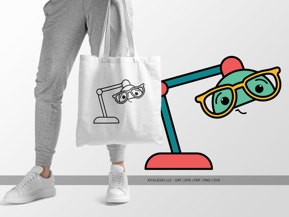Lamp Wearing Glasses SVG | Cute Teacher & Classroom Craft Design