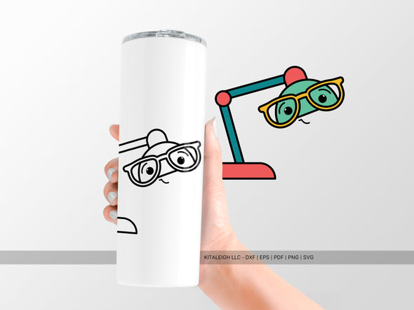Lamp Wearing Glasses SVG | Cute Teacher & Classroom Craft Design