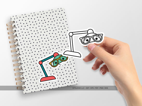 Lamp Wearing Glasses SVG | Cute Teacher & Classroom Craft Design