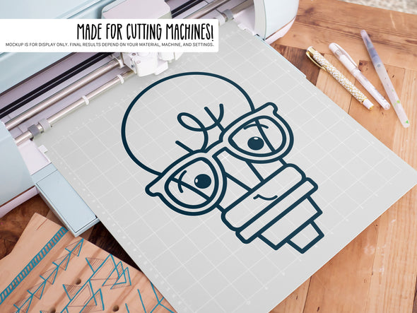 Cute Lightbulb Wearing Glasses SVG | Teacher & Classroom Craft Design