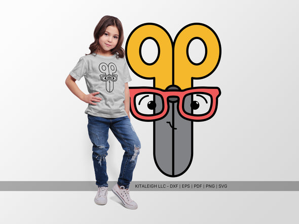 Scissors Wearing Glasses SVG | Cute Teacher & Classroom Design