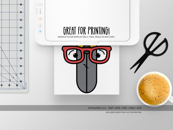 Scissors Wearing Glasses SVG | Cute Teacher & Classroom Design