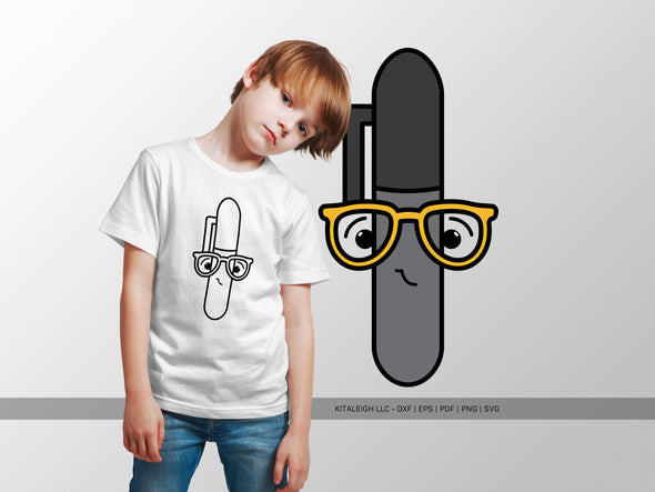 Permanent Marker Wearing Glasses SVG | Teacher & Classroom Craft Design