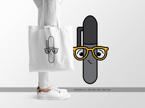 Permanent Marker Wearing Glasses SVG | Teacher & Classroom Craft Design