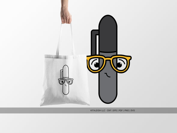 Permanent Marker Wearing Glasses SVG | Teacher & Classroom Craft Design