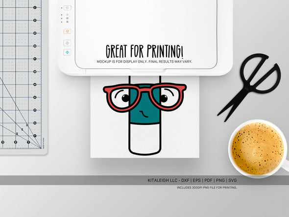 Dry Erase Marker Wearing Glasses SVG | Cute Teacher & Classroom Design